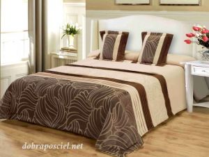 Narzuta na łóżko 220/240+poszewki na poduszki Kolor beż-brąz